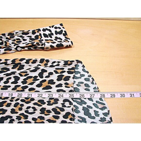 Zara Womens Long Sleeve Collared Button Up Shirt Leopard Print Size X-Small - XS - Picture 7 of 10
